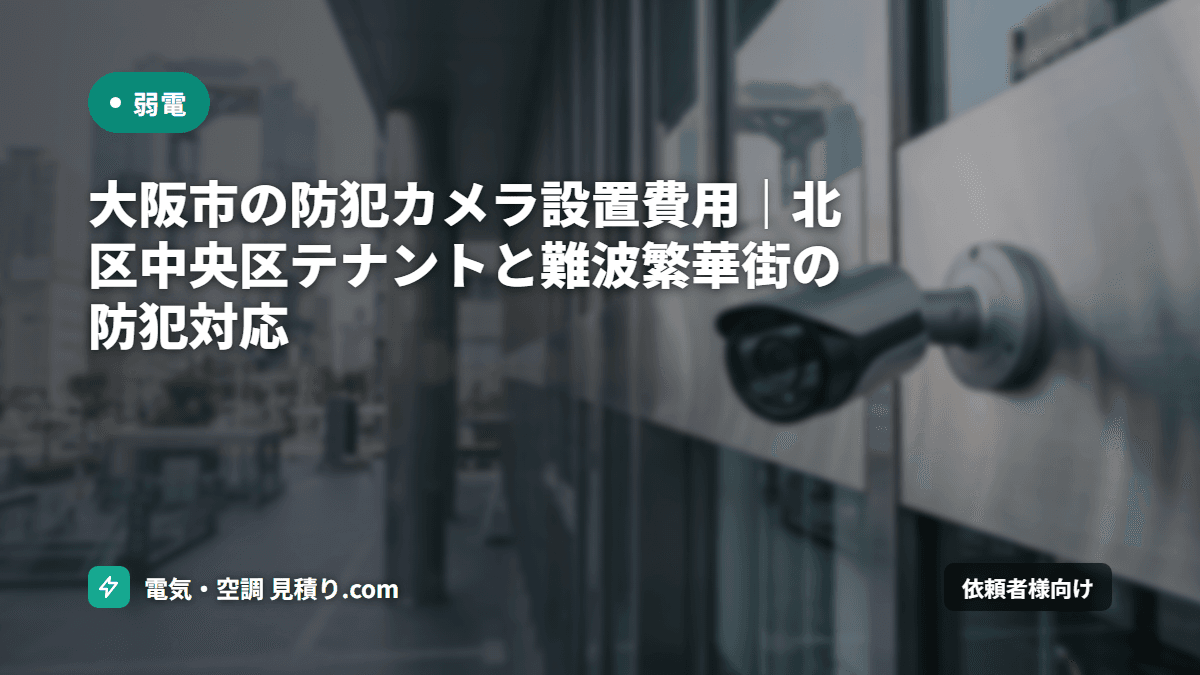 大阪市の防犯カメラ設置費用｜北区中央区テナントと難波繁華街の防犯対応