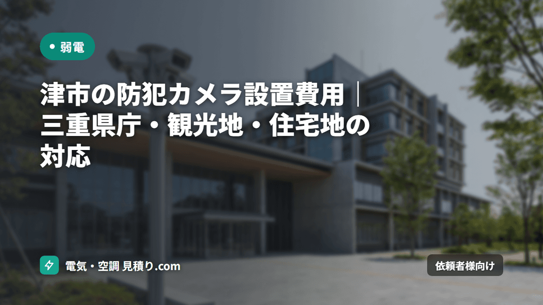津市の防犯カメラ設置費用｜三重県庁・観光地・住宅地の対応