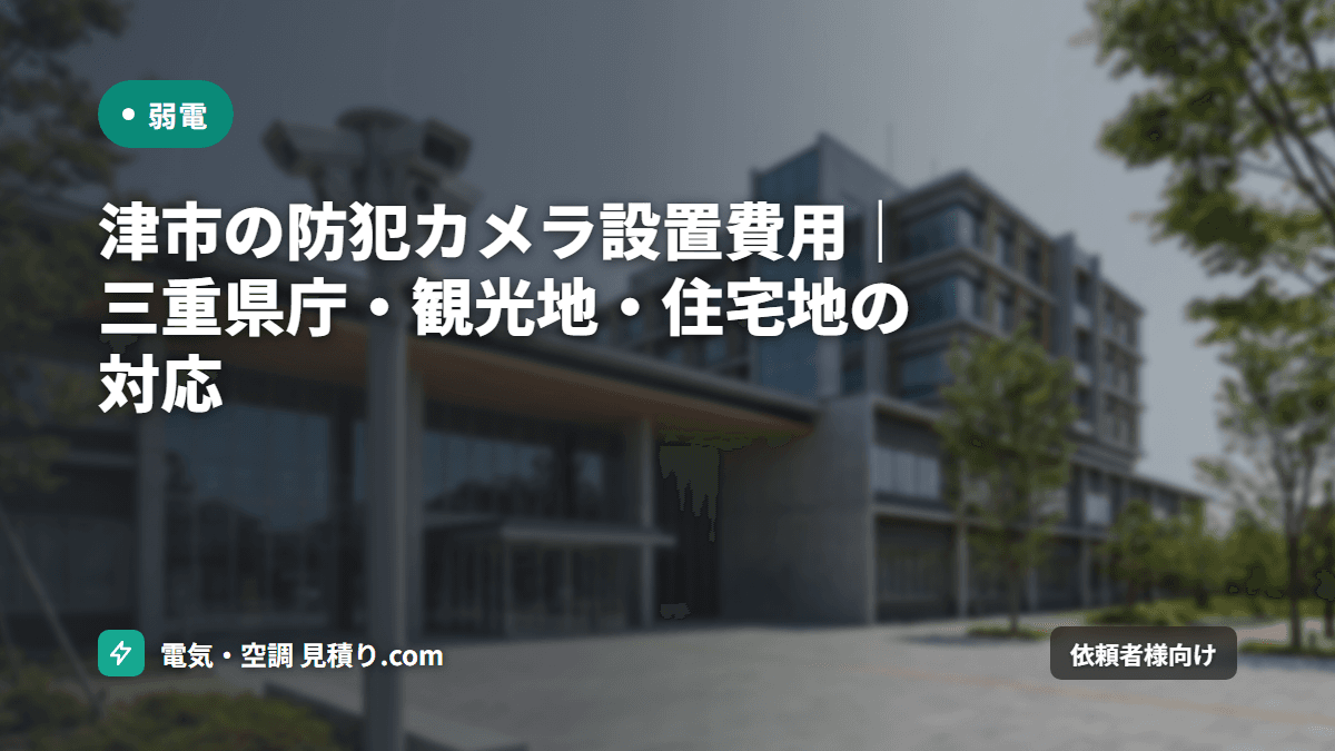 津市の防犯カメラ設置費用｜三重県庁・観光地・住宅地の対応
