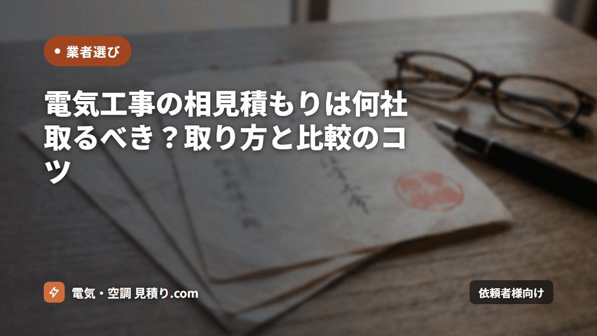 電気工事の相見積もりは何社取るべき？取り方と比較のコツ