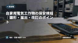 自家用電気工作物の保安規程｜雛形・届出・改訂のポイント