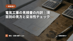電気工事の見積書の内訳｜項目別の見方と妥当性チェック
