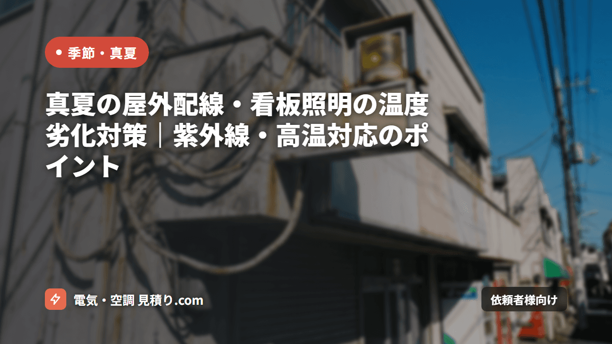 真夏の屋外配線・看板照明の温度劣化対策｜紫外線・高温対応のポイント