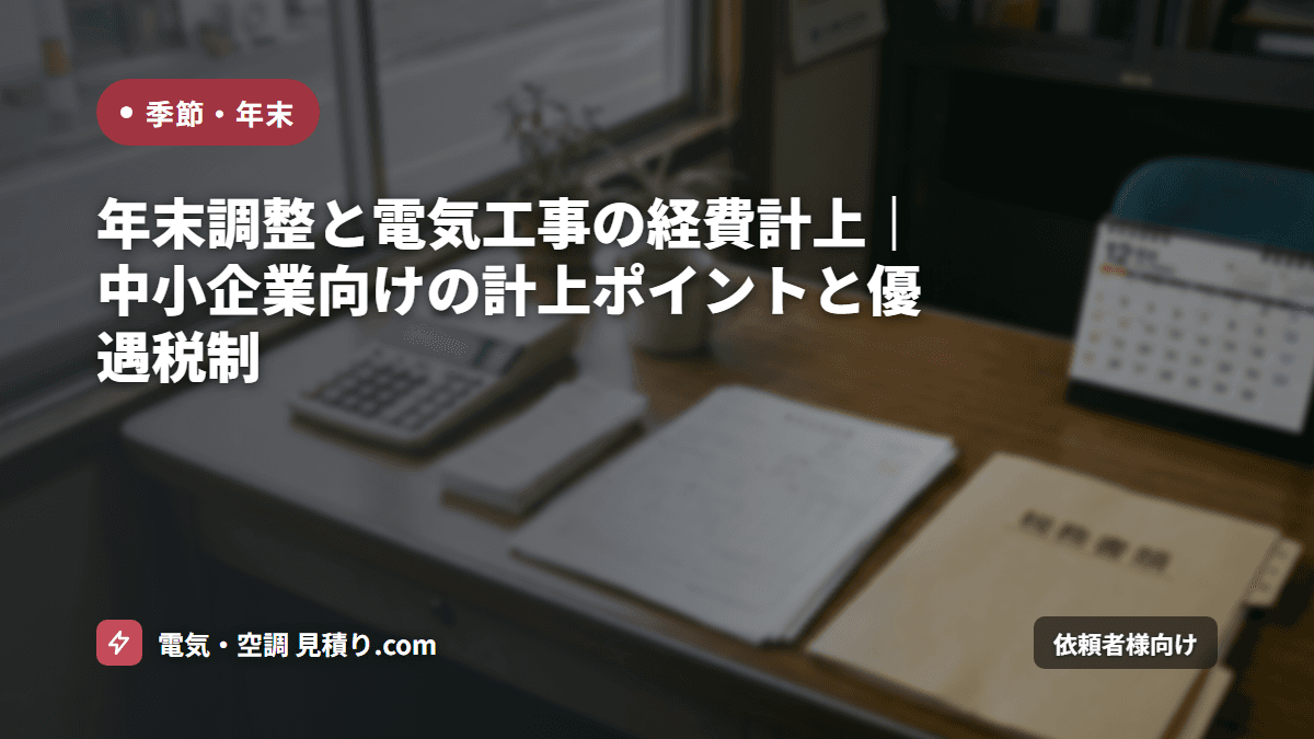 年末調整と電気工事の経費計上｜中小企業向けの計上ポイントと優遇税制