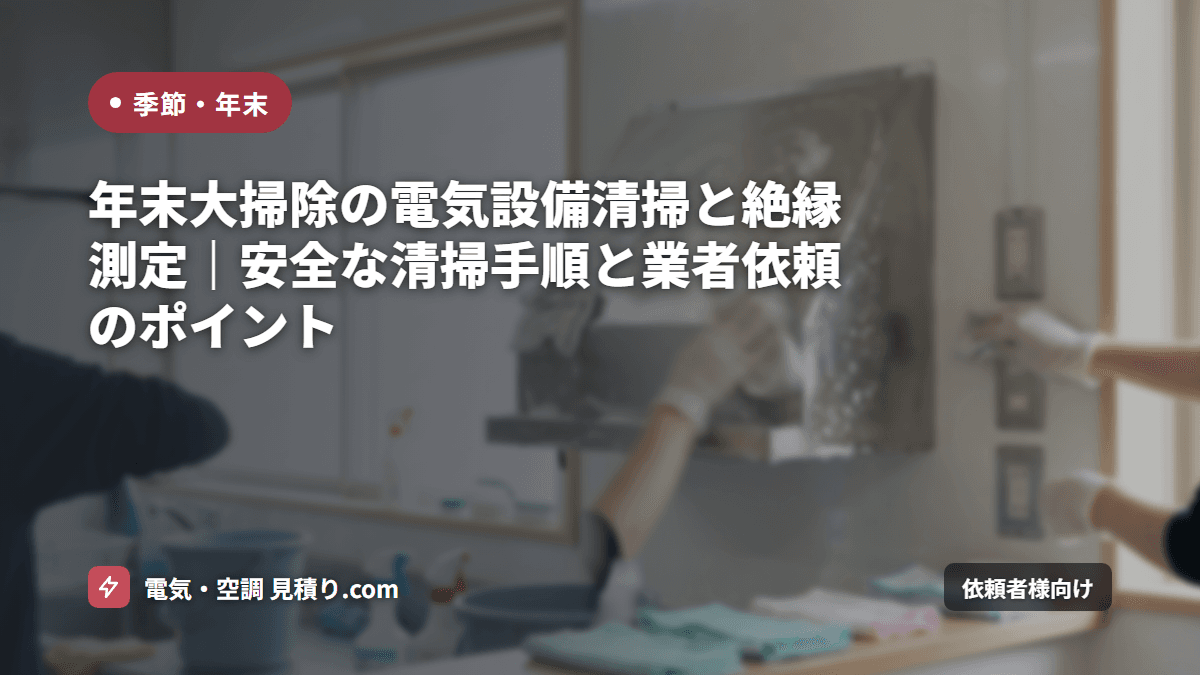 年末大掃除の電気設備清掃と絶縁測定｜安全な清掃手順と業者依頼のポイント