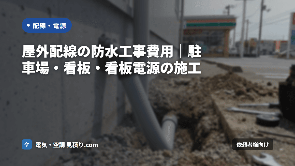 屋外配線の防水工事費用｜駐車場・看板・看板電源の施工