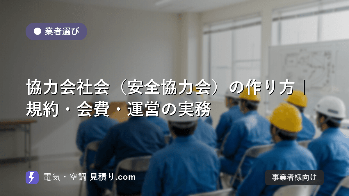 協力会社会(安全協力会)の作り方|規約・会費・運営の実務