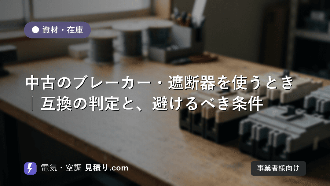 中古のブレーカー・遮断器を使うとき|互換の判定と、避けるべき条件