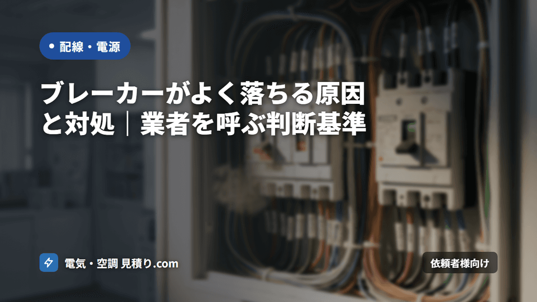 ブレーカーがよく落ちる原因と対処|業者を呼ぶ判断基準
