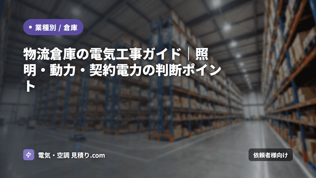 物流倉庫の電気工事ガイド|照明・動力・契約電力の判断ポイント