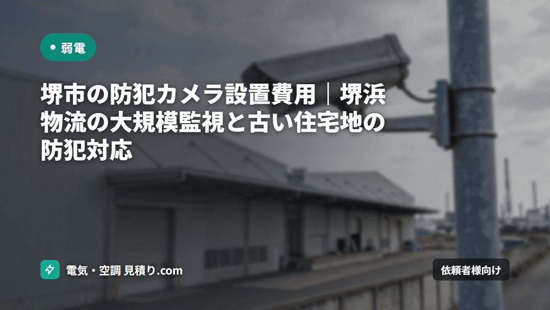 堺市の防犯カメラ設置費用|堺浜物流の大規模監視と古い住宅地の防犯対応