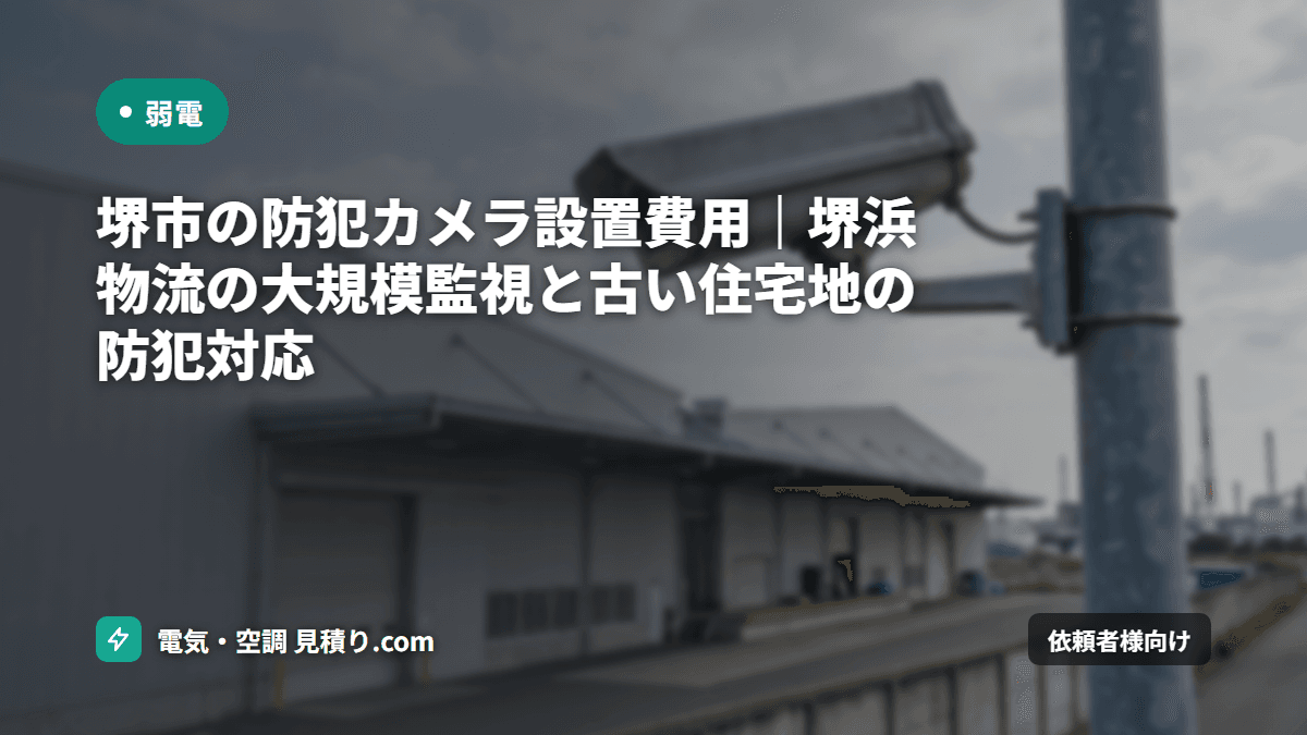 堺市の防犯カメラ設置費用|堺浜物流の大規模監視と古い住宅地の防犯対応