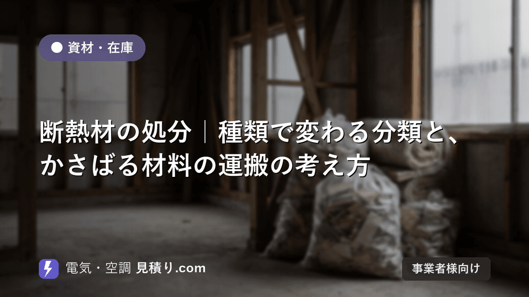 断熱材の処分|種類で変わる分類と、かさばる材料の運搬の考え方