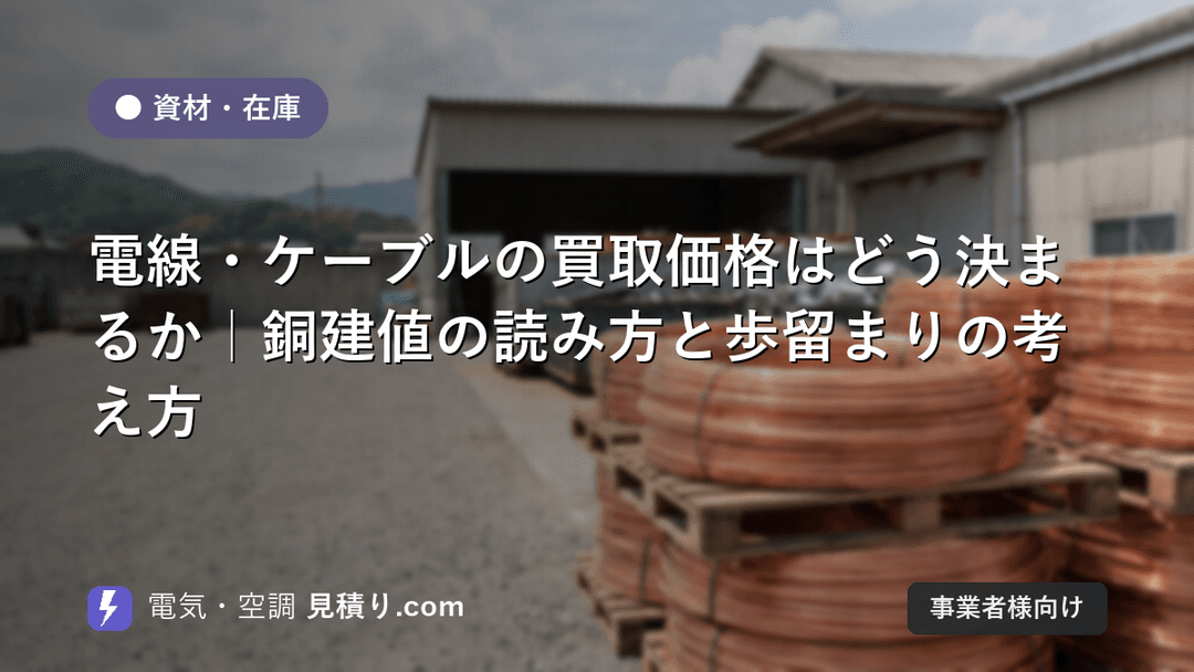 電線・ケーブルの買取価格はどう決まるか|銅建値の読み方と歩留まりの考え方