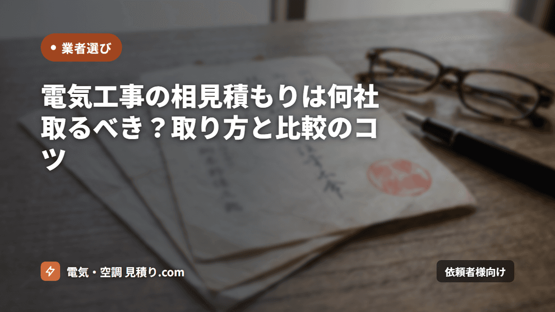 電気工事の相見積もりは何社取るべき?取り方と比較のコツ