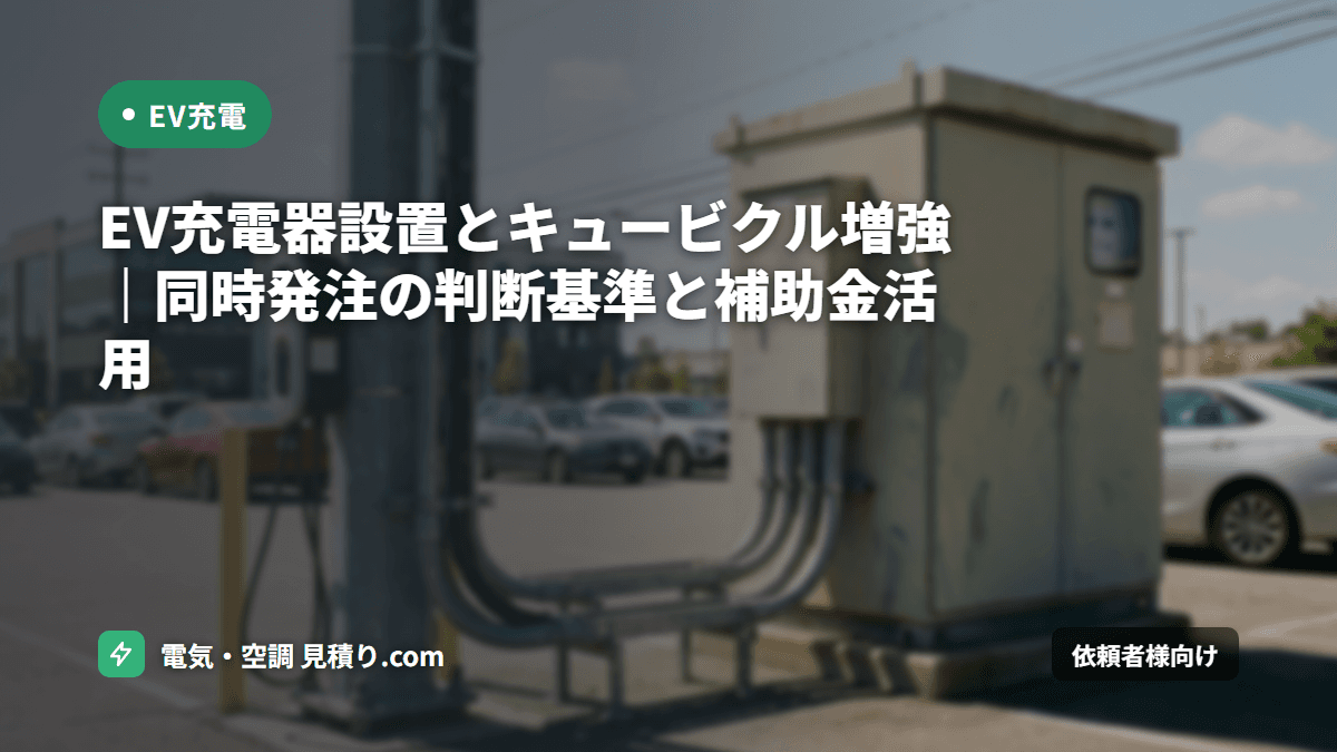 EV充電器設置とキュービクル増強|同時発注の判断基準と補助金活用