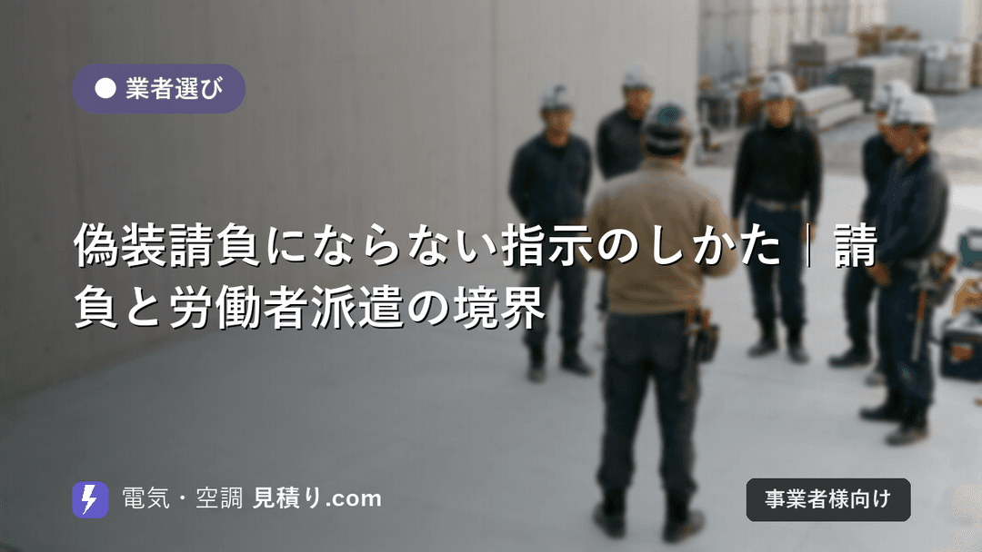 偽装請負にならない指示のしかた|請負と労働者派遣の境界