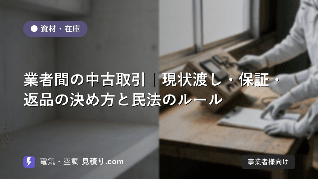 業者間の中古取引|現状渡し・保証・返品の決め方と民法のルール