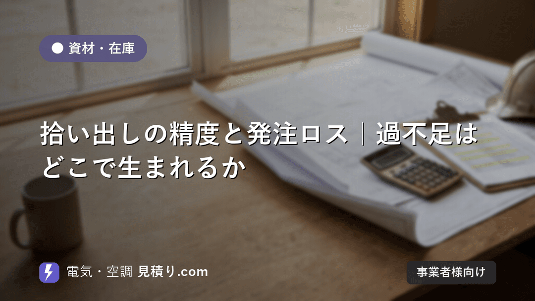 拾い出しの精度と発注ロス|過不足はどこで生まれるか