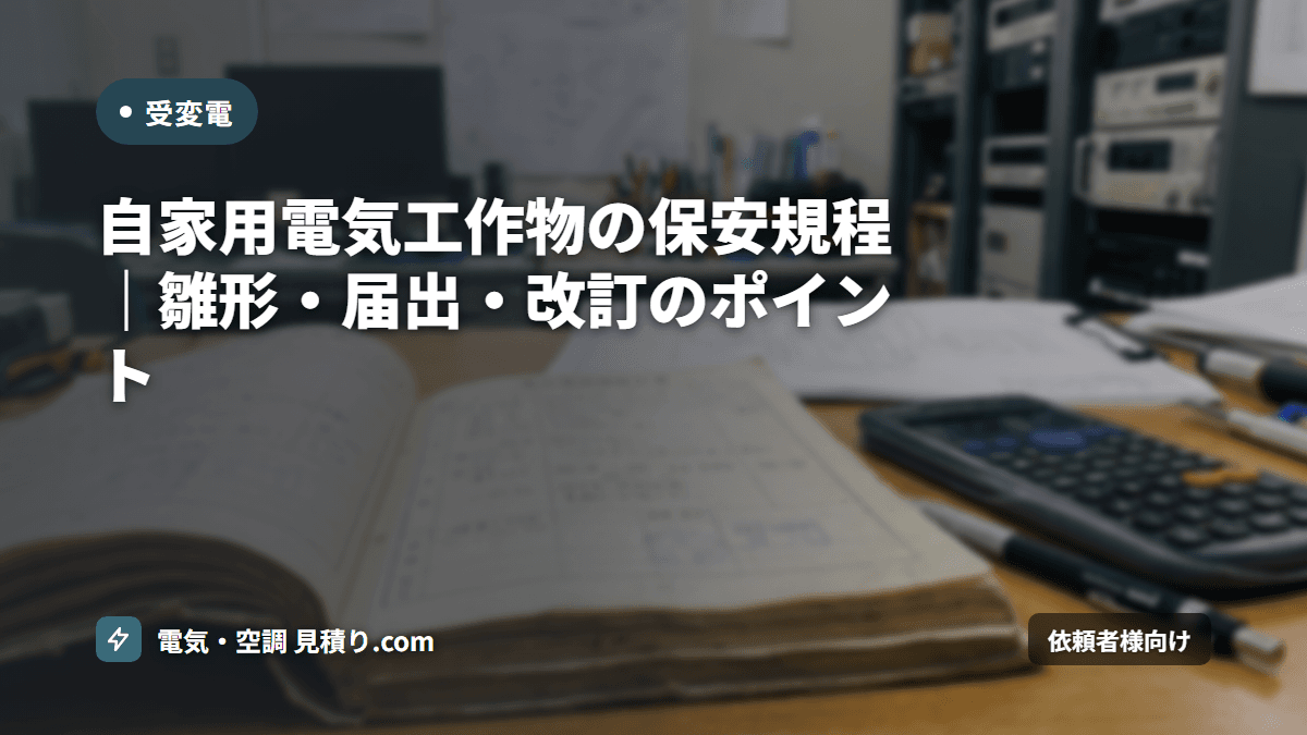 自家用電気工作物の保安規程|雛形・届出・改訂のポイント