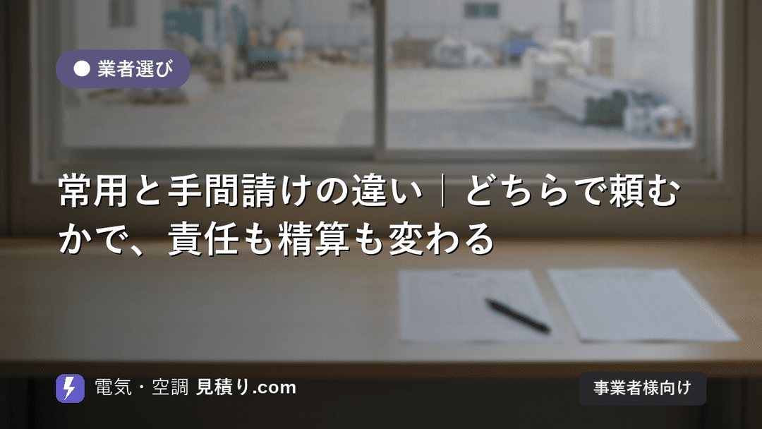常用と手間請けの違い|どちらで頼むかで、責任も精算も変わる