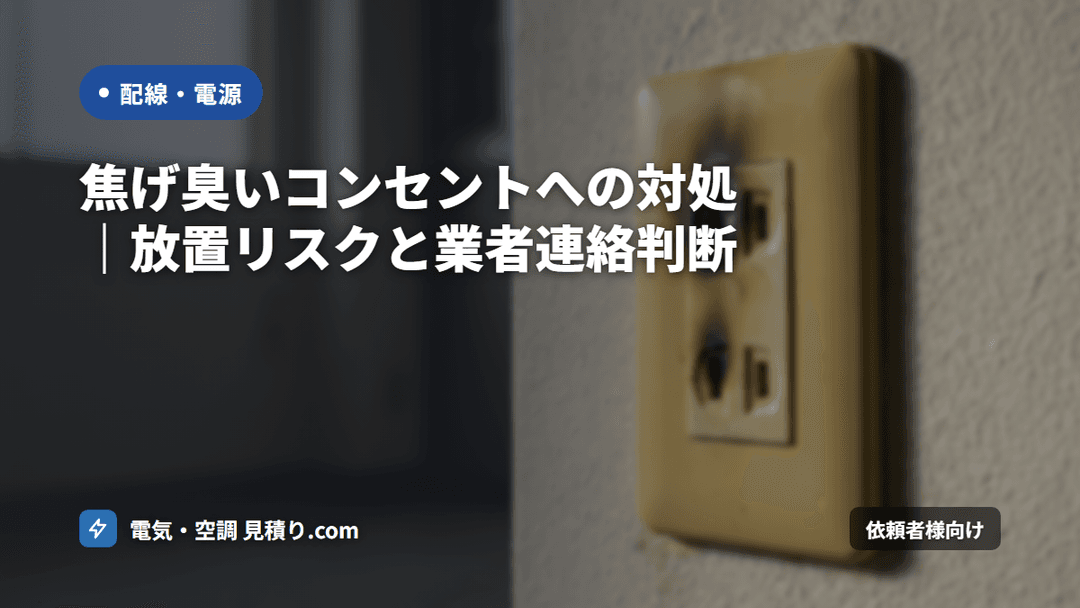 焦げ臭いコンセントへの対処|放置リスクと業者連絡判断