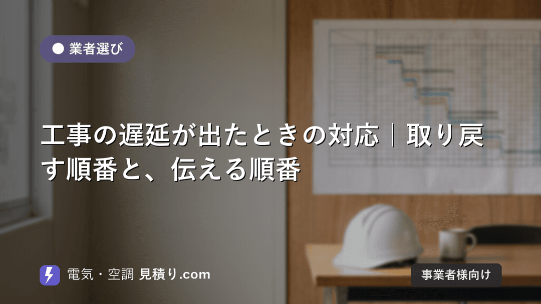 工事の遅延が出たときの対応|取り戻す順番と、伝える順番