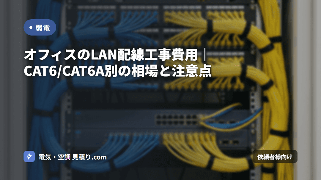 オフィス・テナントのLAN配線工事 費用相場|1点8,000〜25,000円・部屋数別の目安