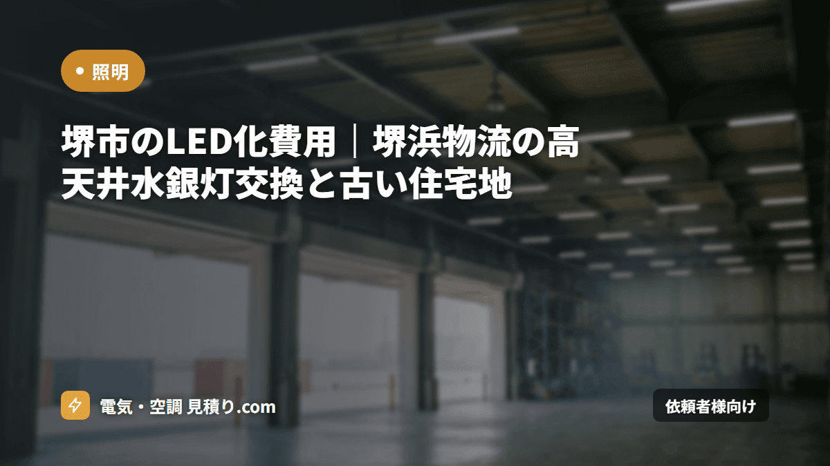 堺市のLED化費用|堺浜物流の高天井水銀灯交換と古い住宅地