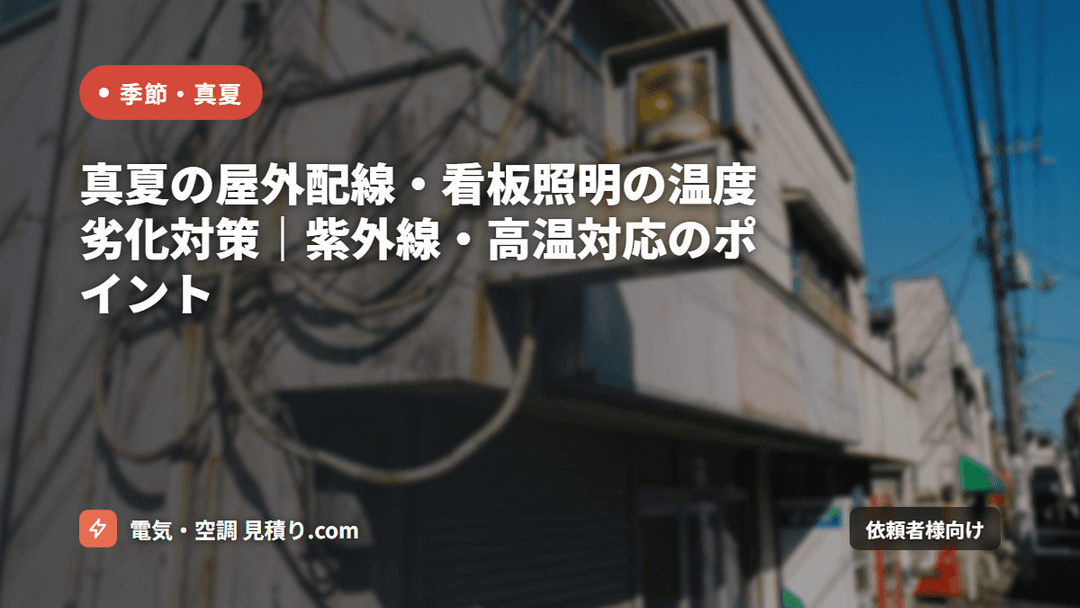 真夏の屋外配線・看板照明の温度劣化対策|紫外線・高温対応のポイント