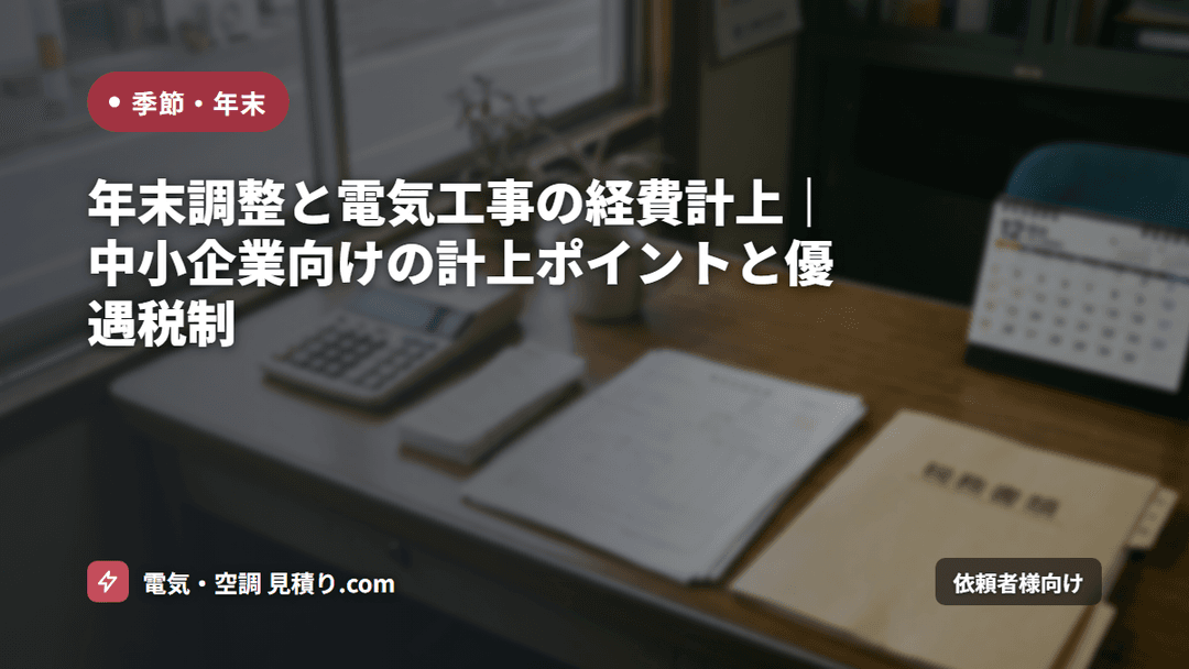 年末調整と電気工事の経費計上|中小企業向けの計上ポイントと優遇税制