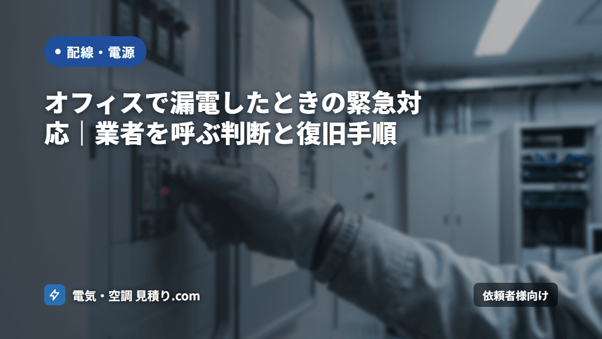 オフィスで漏電したときの緊急対応|業者を呼ぶ判断と復旧手順