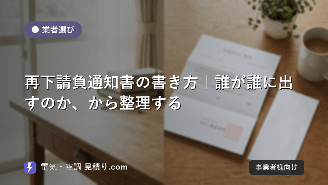 再下請負通知書の書き方|誰が誰に出すのか、から整理する