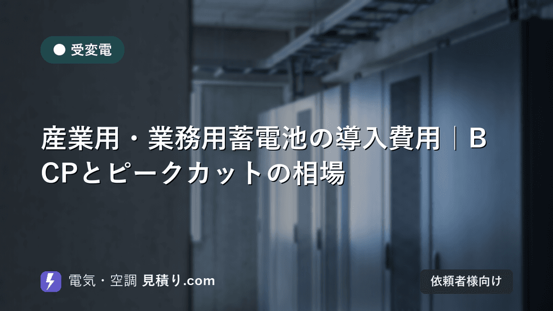 産業用・業務用蓄電池の導入費用|BCPとピークカットの相場