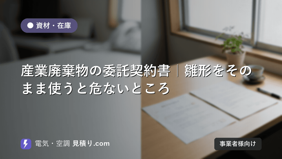 産業廃棄物の委託契約書|雛形をそのまま使うと危ないところ