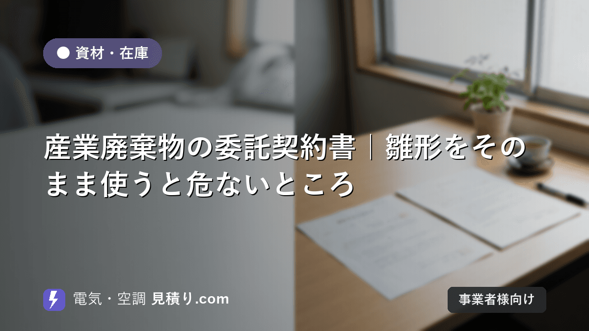 産業廃棄物の委託契約書|雛形をそのまま使うと危ないところ