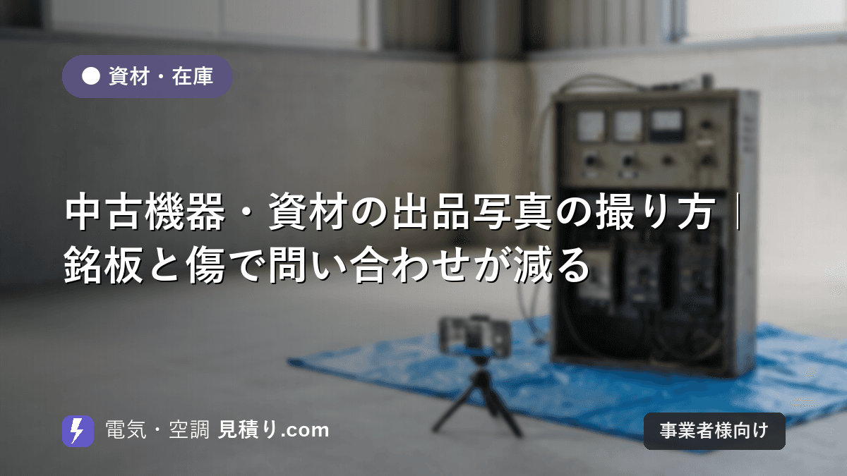 中古機器・資材の出品写真の撮り方|銘板と傷で問い合わせが減る