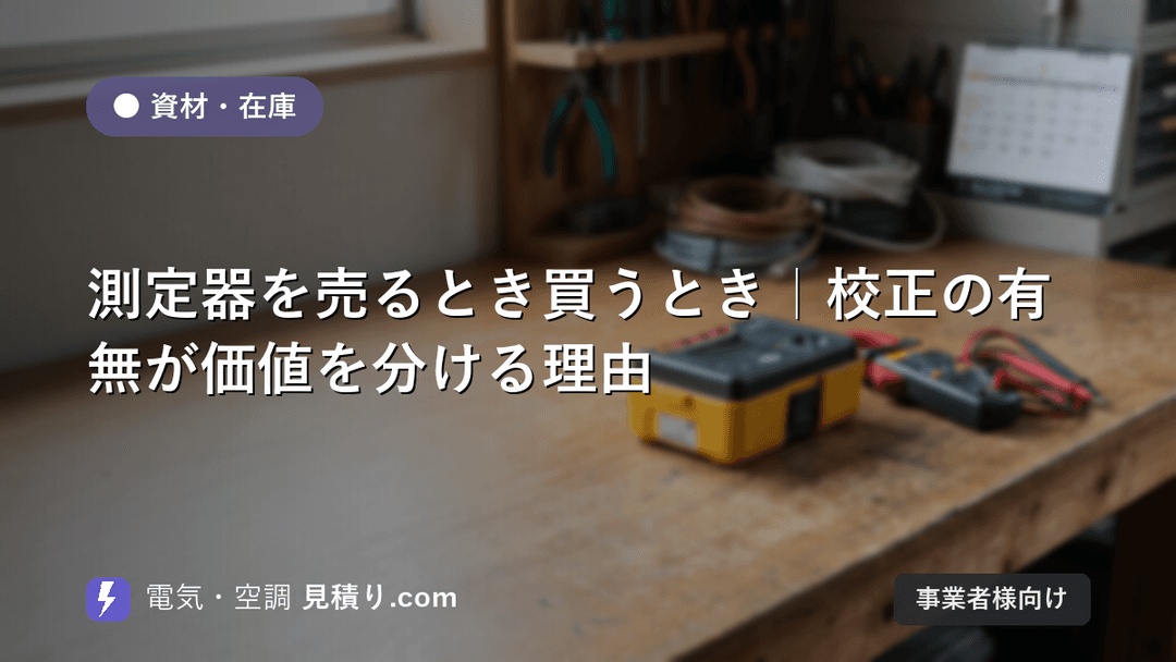 測定器を売るとき買うとき|校正の有無が価値を分ける理由