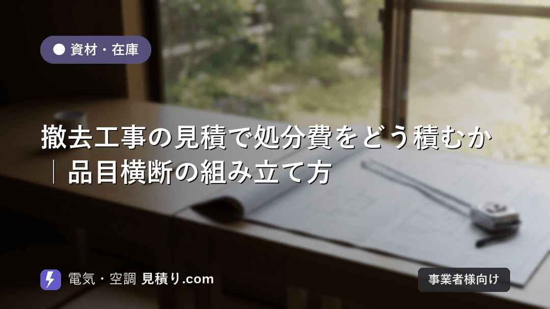 撤去工事の見積で処分費をどう積むか|品目横断の組み立て方