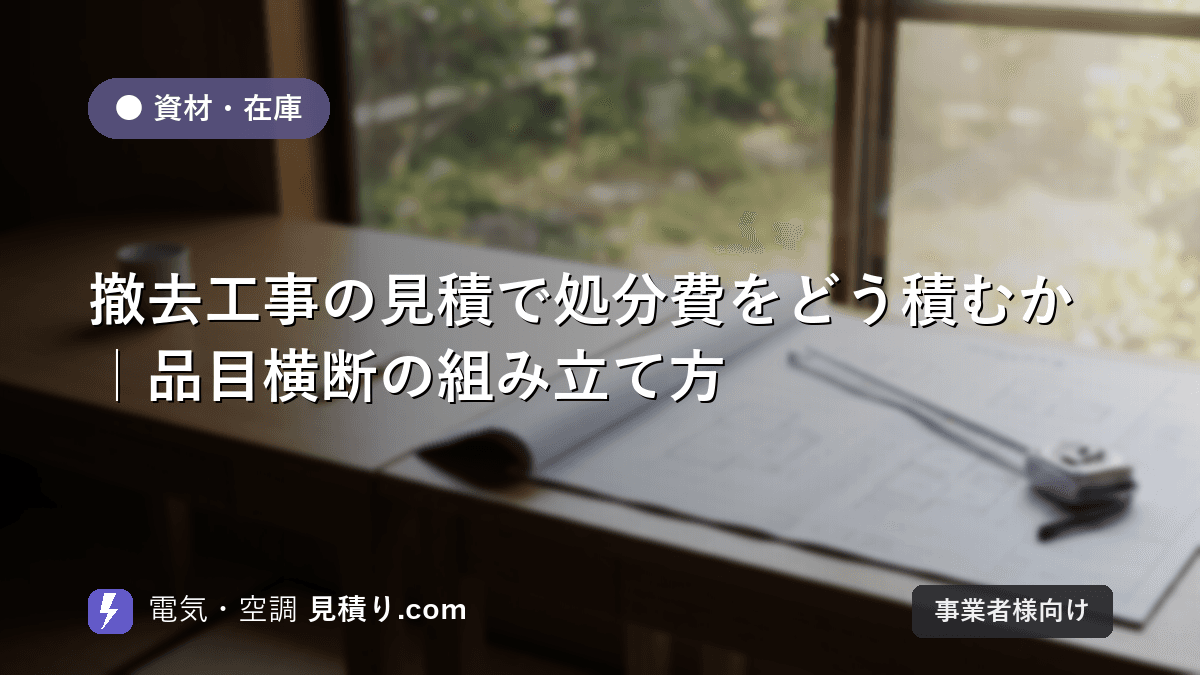 撤去工事の見積で処分費をどう積むか|品目横断の組み立て方