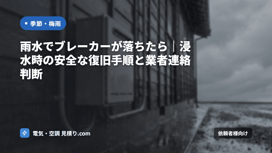 雨水・台風によるブレーカー異常|法人の責任分界と緊急対応フロー