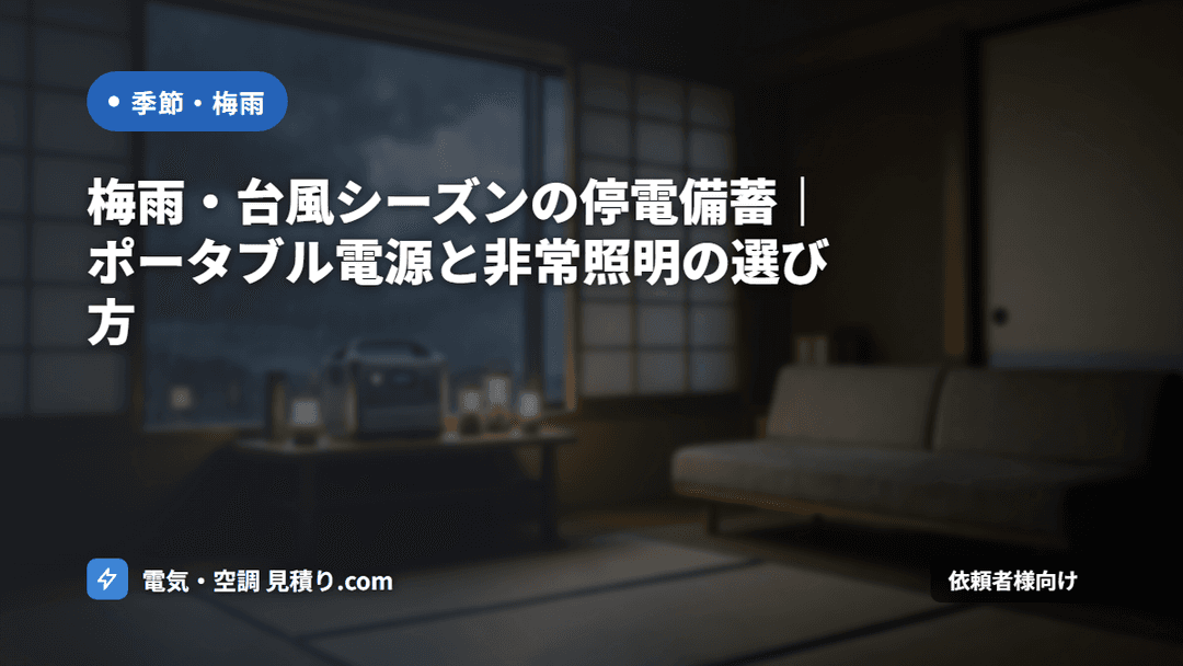 梅雨の停電対策|事業所・店舗で備える備蓄電源・UPS活用ガイド