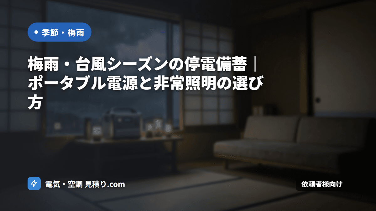 梅雨の停電対策|事業所・店舗で備える備蓄電源・UPS活用ガイド