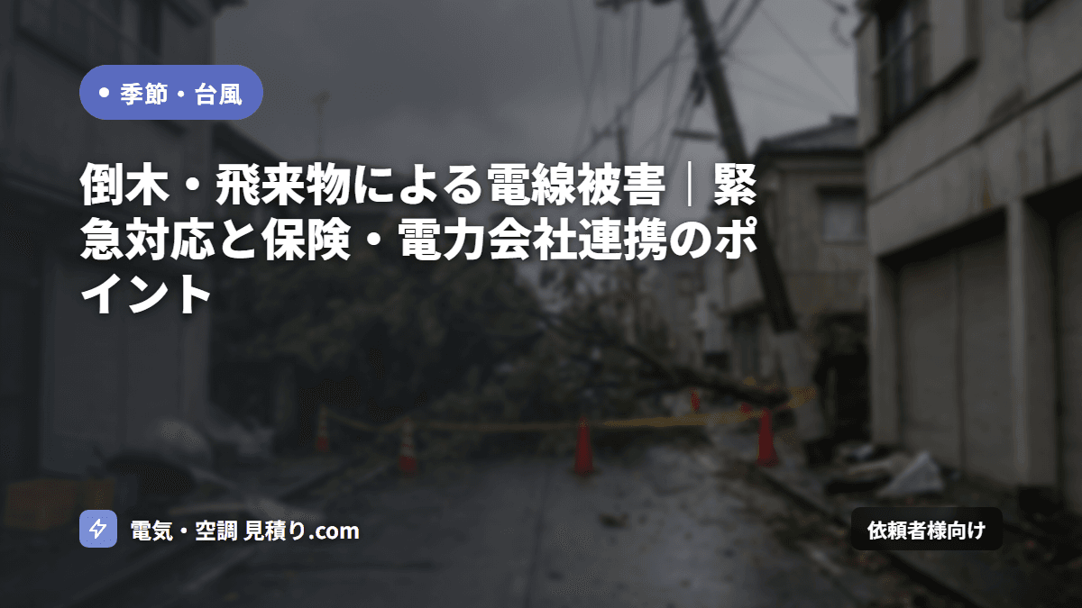 倒木・飛来物による電線被害|緊急対応と保険・電力会社連携のポイント