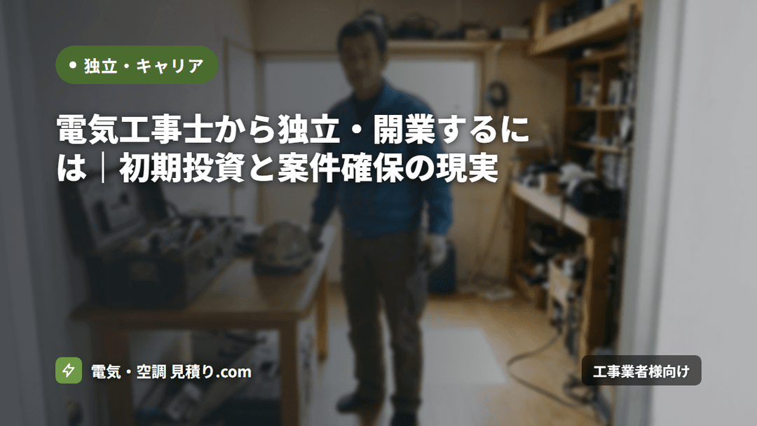 電気工事士から独立・開業するには|初期投資と案件確保の現実