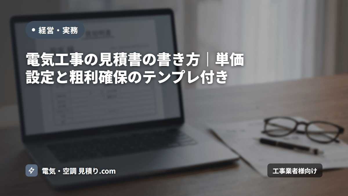 電気工事の見積書の書き方|単価設定と粗利確保のテンプレ付き