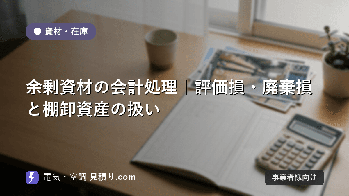 余剰資材の会計処理|評価損・廃棄損と棚卸資産の扱い